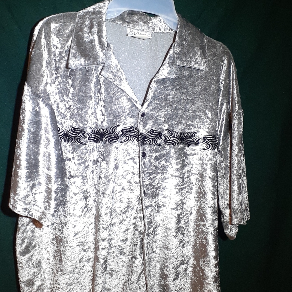 100% polyester shiny velvet designed shirt